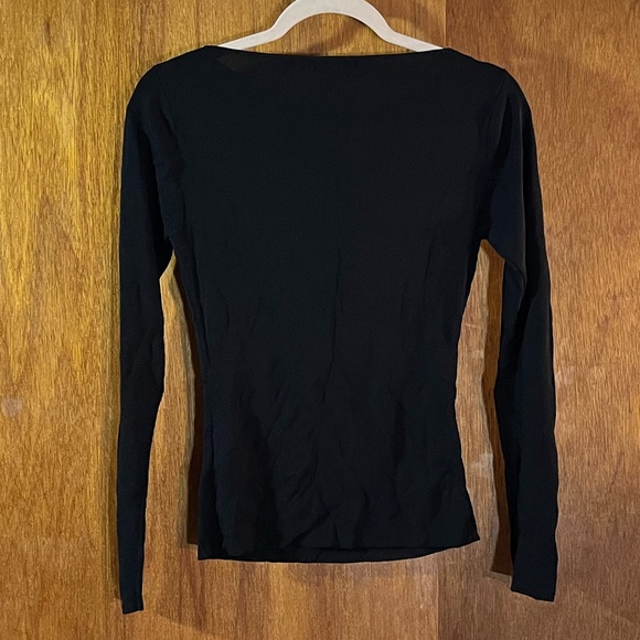 UN DEUX TROIS Black Top w Beading Sz 6 - Picture 2 of 3